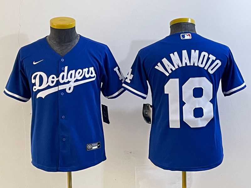 Women's Los Angeles Dodgers #18 Yoshinobu Yamamoto Blue Stitched Cool Base Nike Jersey